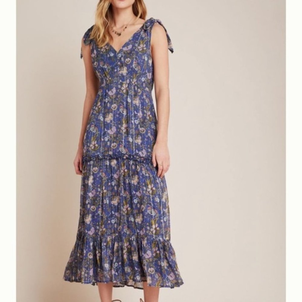 NWT Anthropologie Lyndsey Shimmer Maxi Dress